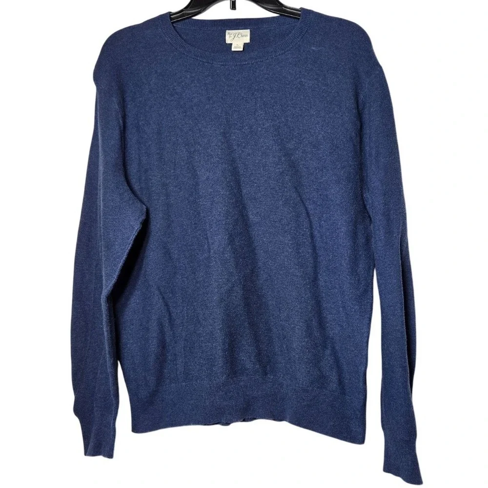 J Crew Mens Cotton Garter Stitch Sweater Large Preppy Knit‎ Winter Sustainable